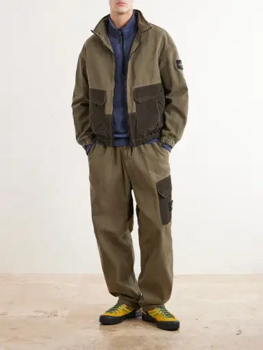 Stone Island Wide-Leg Garment-Dyed Organic Panama Cotton Trousers - Men | Thumbnail 2 Stone Island Wide-Leg Garment-Dyed Organic Panama Cotton Trousers - Men | Thumbnail 2