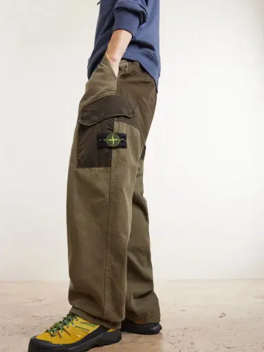 Stone Island Wide-Leg Garment-Dyed Organic Panama Cotton Trousers - Men | Thumbnail 5 Stone Island Wide-Leg Garment-Dyed Organic Panama Cotton Trousers - Men | Thumbnail 5