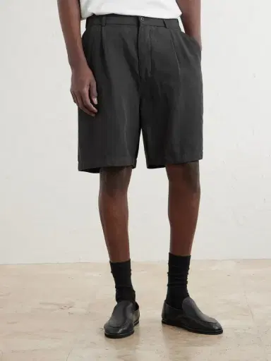 ATON Wide-Leg Cotton and Linen-Blend Twill Shorts - Men | Thumbnail 3 ATON Wide-Leg Cotton and Linen-Blend Twill Shorts - Men | Thumbnail 3