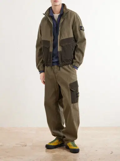 Stone Island Garment-Dyed Panama Cotton-Canvas and Nylon Bomber Jacket - Men | Thumbnail 2 Stone Island Garment-Dyed Panama Cotton-Canvas and Nylon Bomber Jacket - Men | Thumbnail 2