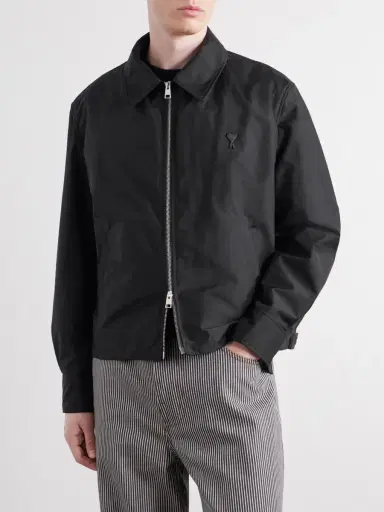 AMI PARIS Logo-Appliquéd Shell Blouson Jacket - Men | Thumbnail 3 AMI PARIS Logo-Appliquéd Shell Blouson Jacket - Men | Thumbnail 3