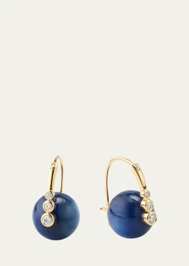 Sydney Evan 14K Yellow Gold 12mm Kyanite Luxuria Round Graduated Bezel Earrings | Thumbnail 3 Sydney Evan 14K Yellow Gold 12mm Kyanite Luxuria Round Graduated Bezel Earrings | Thumbnail 3