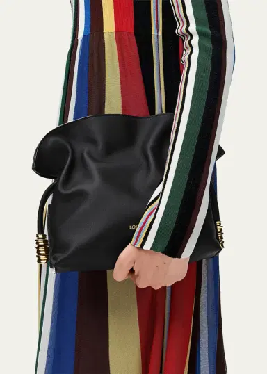 Loewe Flamenco Ruched Clutch Bag in Leather | Thumbnail 2 Loewe Flamenco Ruched Clutch Bag in Leather | Thumbnail 2
