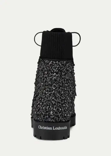 Christian Louboutin Men's Trapman TCT 2 Crystal-Embellished Lace-Up Boots | Thumbnail 2 Christian Louboutin Men's Trapman TCT 2 Crystal-Embellished Lace-Up Boots | Thumbnail 2
