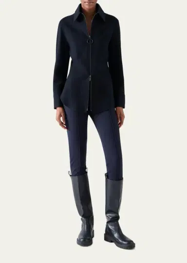 Akris punto Wool-Cashmere Zip-Front Blouse | Thumbnail 2 Akris punto Wool-Cashmere Zip-Front Blouse | Thumbnail 2