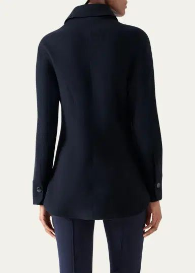 Akris punto Wool-Cashmere Zip-Front Blouse | Thumbnail 3 Akris punto Wool-Cashmere Zip-Front Blouse | Thumbnail 3