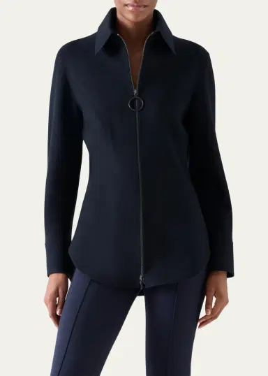 Akris punto Wool-Cashmere Zip-Front Blouse | Thumbnail 4 Akris punto Wool-Cashmere Zip-Front Blouse | Thumbnail 4