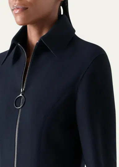 Akris punto Wool-Cashmere Zip-Front Blouse | Thumbnail 5 Akris punto Wool-Cashmere Zip-Front Blouse | Thumbnail 5