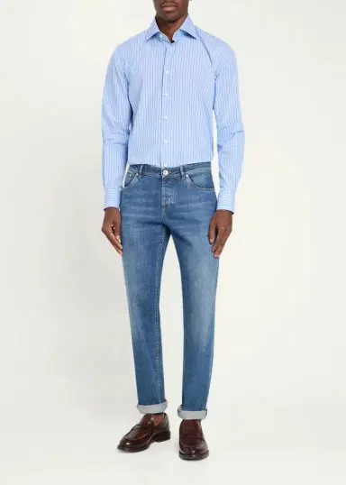 Cesare Attolini Men's Cotton Multi-Stripe Classic Fit Sport Shirt | Thumbnail 2 Cesare Attolini Men's Cotton Multi-Stripe Classic Fit Sport Shirt | Thumbnail 2