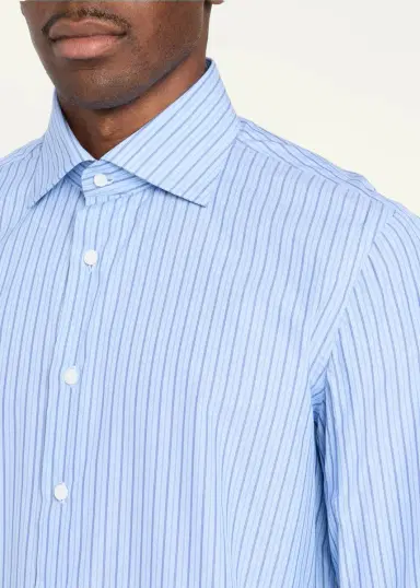 Cesare Attolini Men's Cotton Multi-Stripe Classic Fit Sport Shirt | Thumbnail 5 Cesare Attolini Men's Cotton Multi-Stripe Classic Fit Sport Shirt | Thumbnail 5