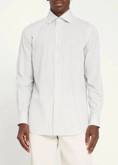 Cesare Attolini Men's Cotton Multi-Stripe Classic Fit Sport Shirt | Thumbnail 9 Cesare Attolini Men's Cotton Multi-Stripe Classic Fit Sport Shirt | Thumbnail 9