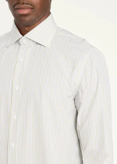 Cesare Attolini Men's Cotton Multi-Stripe Classic Fit Sport Shirt | Thumbnail 10 Cesare Attolini Men's Cotton Multi-Stripe Classic Fit Sport Shirt | Thumbnail 10