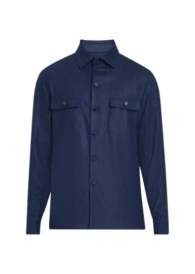 Cesare Attolini Men's Wool Micro-Herringbone Overshirt | Thumbnail 1 Cesare Attolini Men's Wool Micro-Herringbone Overshirt | Thumbnail 1