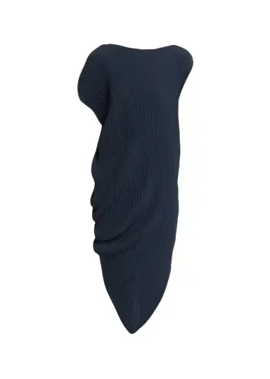 Issey Miyake Short-Sleeve Leaf Pleats Asymmetric Draped Midi Dress | Thumbnail 1 Issey Miyake Short-Sleeve Leaf Pleats Asymmetric Draped Midi Dress | Thumbnail 1