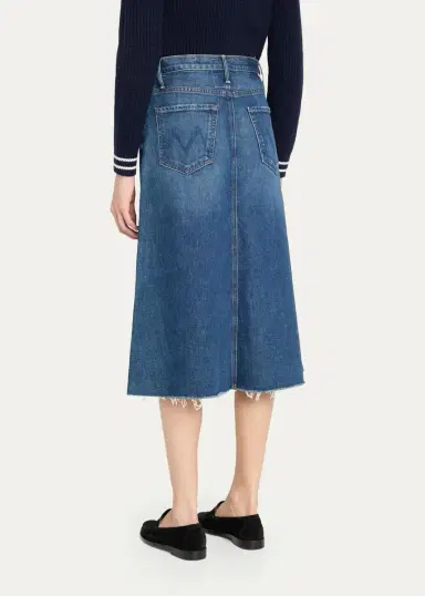 Mother The Circle Frayed Denim Midi Skirt | Thumbnail 3 Mother The Circle Frayed Denim Midi Skirt | Thumbnail 3