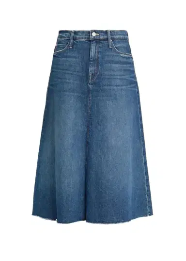 Mother The Circle Frayed Denim Midi Skirt | Thumbnail 1 Mother The Circle Frayed Denim Midi Skirt | Thumbnail 1