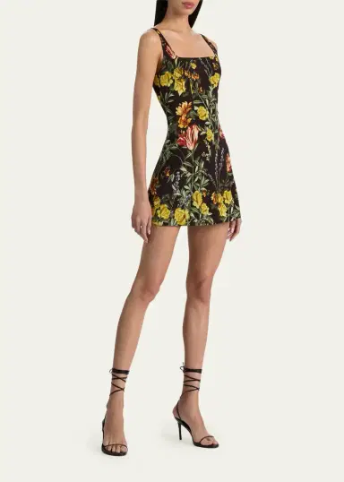 Alice + Olivia Julia Floral Print Mini Dress | Thumbnail 4 Alice + Olivia Julia Floral Print Mini Dress | Thumbnail 4