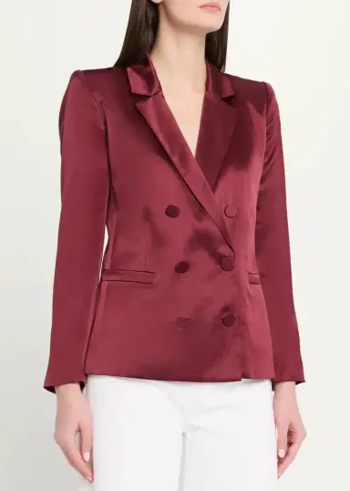 L'Agence Sena Silk Double-Breasted Blazer | Thumbnail 4 L'Agence Sena Silk Double-Breasted Blazer | Thumbnail 4
