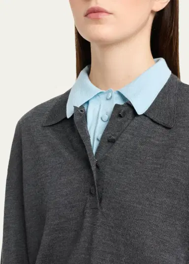 Plan C Wool-Cashmere Double Collar Polo Shirt | Thumbnail 5 Plan C Wool-Cashmere Double Collar Polo Shirt | Thumbnail 5