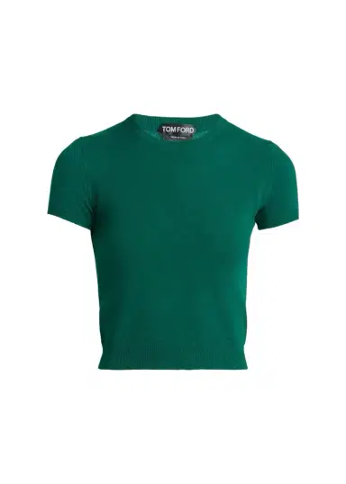 Tom Ford Vintage Washed Cashmere Short-Sleeve Crop Sweater | Thumbnail 1 Tom Ford Vintage Washed Cashmere Short-Sleeve Crop Sweater | Thumbnail 1