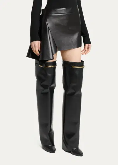Givenchy Leather Draped Mini Skirt | Thumbnail 4 Givenchy Leather Draped Mini Skirt | Thumbnail 4