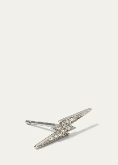 Sydney Evan 14k White Gold Diamond Lightning Bolt Stud Earring, Single | Thumbnail 3 Sydney Evan 14k White Gold Diamond Lightning Bolt Stud Earring, Single | Thumbnail 3