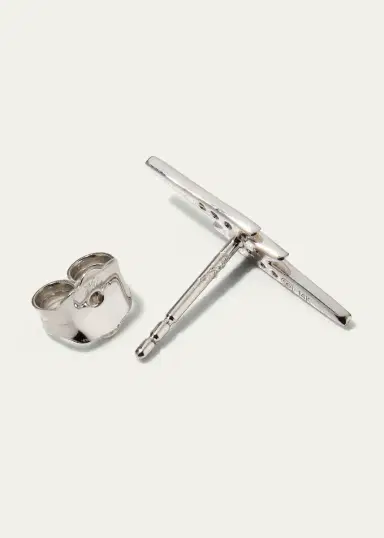 Sydney Evan 14k White Gold Diamond Lightning Bolt Stud Earring, Single | Thumbnail 4 Sydney Evan 14k White Gold Diamond Lightning Bolt Stud Earring, Single | Thumbnail 4