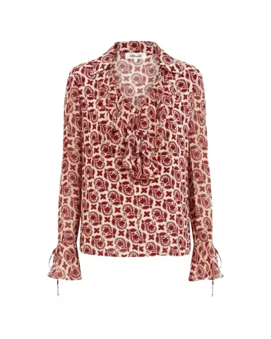 Diane von Furstenberg Lisette Floral Ruffle New Crepe Blouse | Thumbnail 1 Diane von Furstenberg Lisette Floral Ruffle New Crepe Blouse | Thumbnail 1