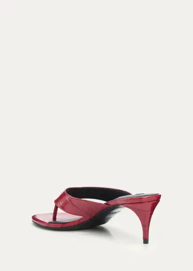 Alaïa 55mm Infradito Croc-Embossed Leather Thong Sandals | Thumbnail 2 Alaïa 55mm Infradito Croc-Embossed Leather Thong Sandals | Thumbnail 2