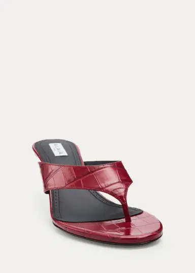 Alaïa 55mm Infradito Croc-Embossed Leather Thong Sandals | Thumbnail 3 Alaïa 55mm Infradito Croc-Embossed Leather Thong Sandals | Thumbnail 3