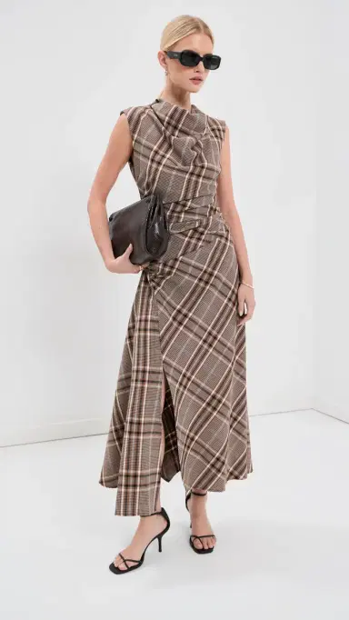 Simkhai Burke Draped Midi Dress | Thumbnail 2 Simkhai Burke Draped Midi Dress | Thumbnail 2