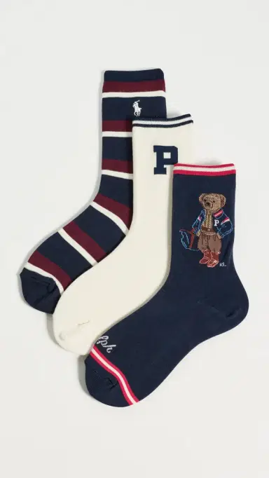 Polo Ralph Lauren Fall Bear Socks 3-Pack | Thumbnail 2 Polo Ralph Lauren Fall Bear Socks 3-Pack | Thumbnail 2