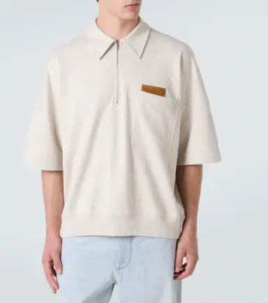 Bottega Veneta Zip-up cotton jersey polo shirt | Thumbnail 3 Bottega Veneta Zip-up cotton jersey polo shirt | Thumbnail 3
