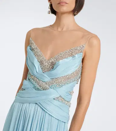 Costarellos Branka embellished georgette gown | Thumbnail 5 Costarellos Branka embellished georgette gown | Thumbnail 5
