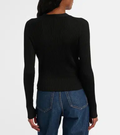 Saint Laurent Ribbed-knit wool, cashmere, silk cardigan | Thumbnail 2 Saint Laurent Ribbed-knit wool, cashmere, silk cardigan | Thumbnail 2