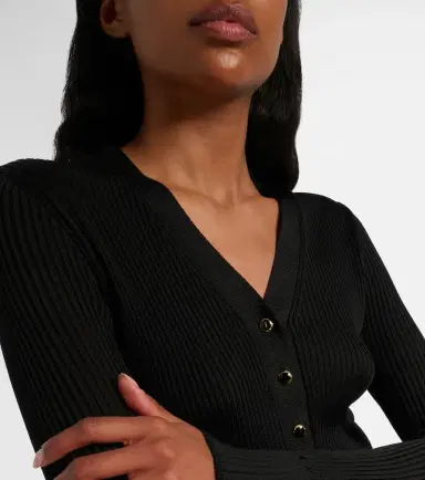 Saint Laurent Ribbed-knit wool, cashmere, silk cardigan | Thumbnail 3 Saint Laurent Ribbed-knit wool, cashmere, silk cardigan | Thumbnail 3