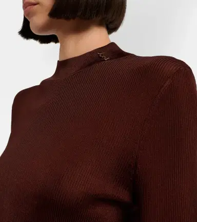 Saint Laurent Ribbed-knit silk sweater | Thumbnail 3 Saint Laurent Ribbed-knit silk sweater | Thumbnail 3