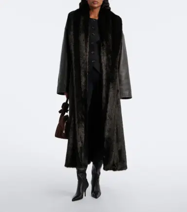 Magda Butrym Belted leather-trimmed coat | Thumbnail 6 Magda Butrym Belted leather-trimmed coat | Thumbnail 6
