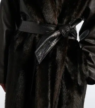 Magda Butrym Belted leather-trimmed coat | Thumbnail 7 Magda Butrym Belted leather-trimmed coat | Thumbnail 7