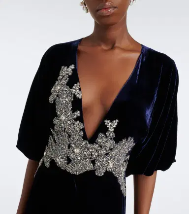 Costarellos Crystal-embellished velvet gown | Thumbnail 5 Costarellos Crystal-embellished velvet gown | Thumbnail 5