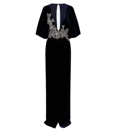 Costarellos Crystal-embellished velvet gown | Thumbnail 1 Costarellos Crystal-embellished velvet gown | Thumbnail 1