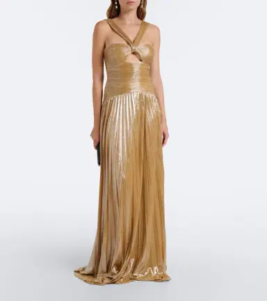 Retrofête Retrofête Solace plissé halterneck gown | Thumbnail 3 Retrofête Retrofête Solace plissé halterneck gown | Thumbnail 3