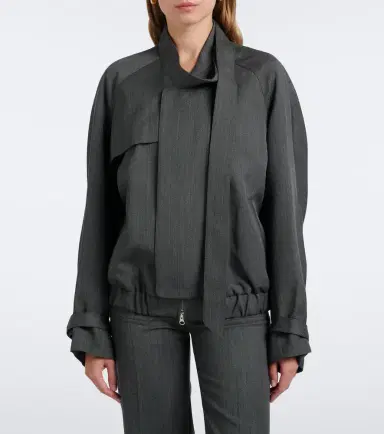 Victoria Beckham Virgin wool bomber jacket | Thumbnail 7 Victoria Beckham Virgin wool bomber jacket | Thumbnail 7