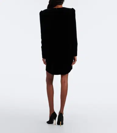 Valentino Lace-trimmed cotton velvet minidress | Thumbnail 4 Valentino Lace-trimmed cotton velvet minidress | Thumbnail 4