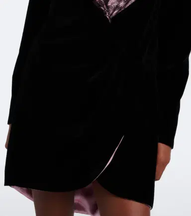Valentino Lace-trimmed cotton velvet minidress | Thumbnail 5 Valentino Lace-trimmed cotton velvet minidress | Thumbnail 5