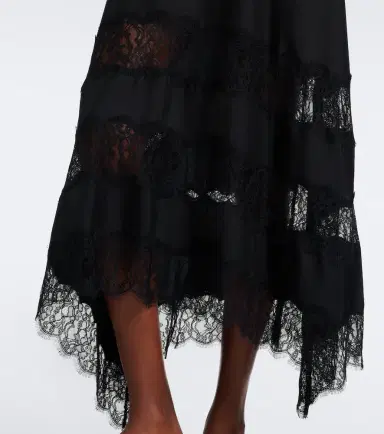 Ulla Johnson Coco lace-trimmed silk twill midi dress | Thumbnail 4 Ulla Johnson Coco lace-trimmed silk twill midi dress | Thumbnail 4