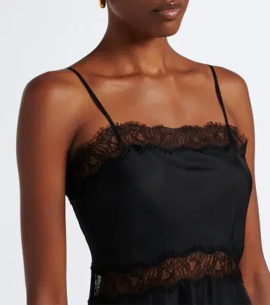 Ulla Johnson Coco lace-trimmed silk twill midi dress | Thumbnail 5 Ulla Johnson Coco lace-trimmed silk twill midi dress | Thumbnail 5