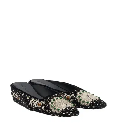 Zimmermann Atelier embellished velvet wedge mules | Thumbnail 1 Zimmermann Atelier embellished velvet wedge mules | Thumbnail 1