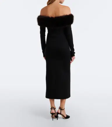 David Koma Off-shoulder midi dress | Thumbnail 3 David Koma Off-shoulder midi dress | Thumbnail 3