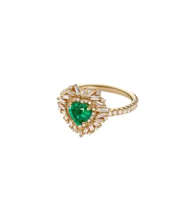 Suzanne Kalan 18kt gold ring with emerald and diamonds | Thumbnail 1 Suzanne Kalan 18kt gold ring with emerald and diamonds | Thumbnail 1
